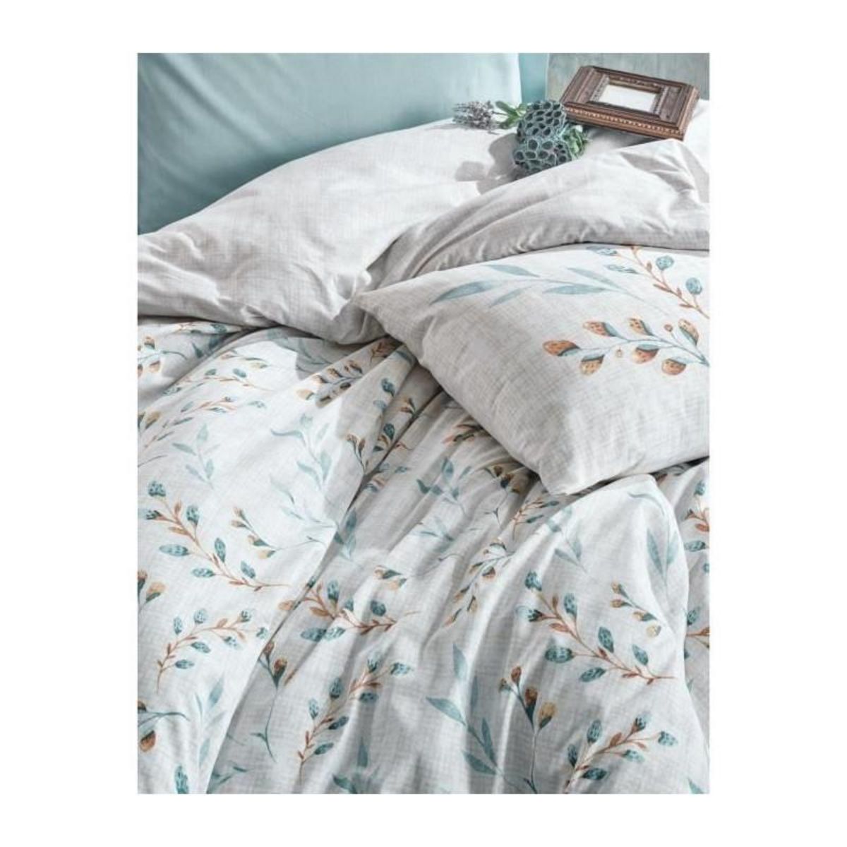 GENERIQUE Parure de lit - 129CTN62586 - 1 housse de couette 220 x 240 cm + 2 taies d'oreiller 60 x 60 cm - 100% coton ranforcé - Menthe