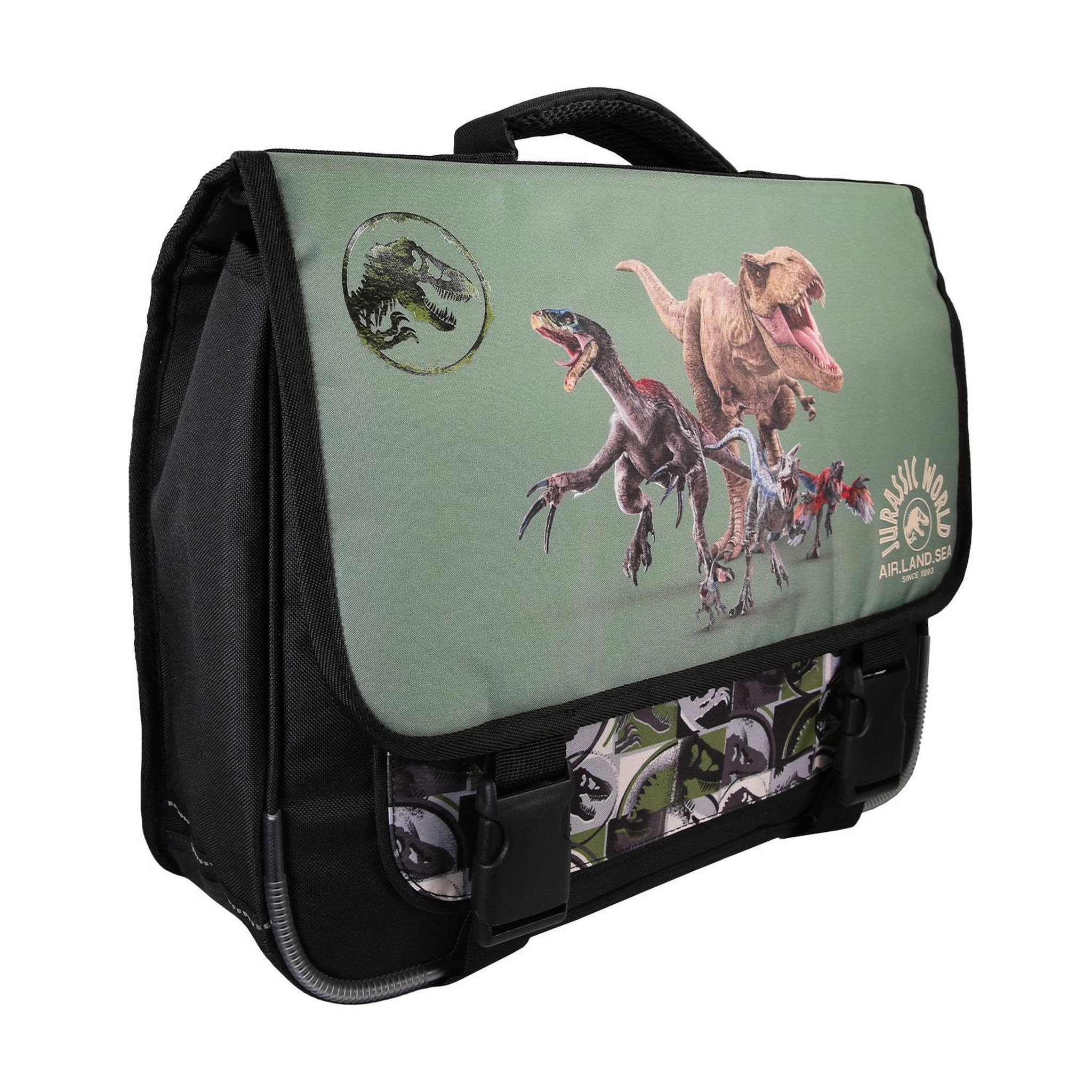Voir la diapositive 2 : Bagtrotter Jurassic World - Cartable scolaire réversible 38 cm - Vert - Garçon - 2 compartiments