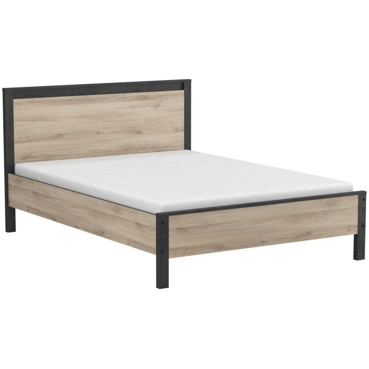 Lit adulte 140x190 cm esprit industriel KANSAS