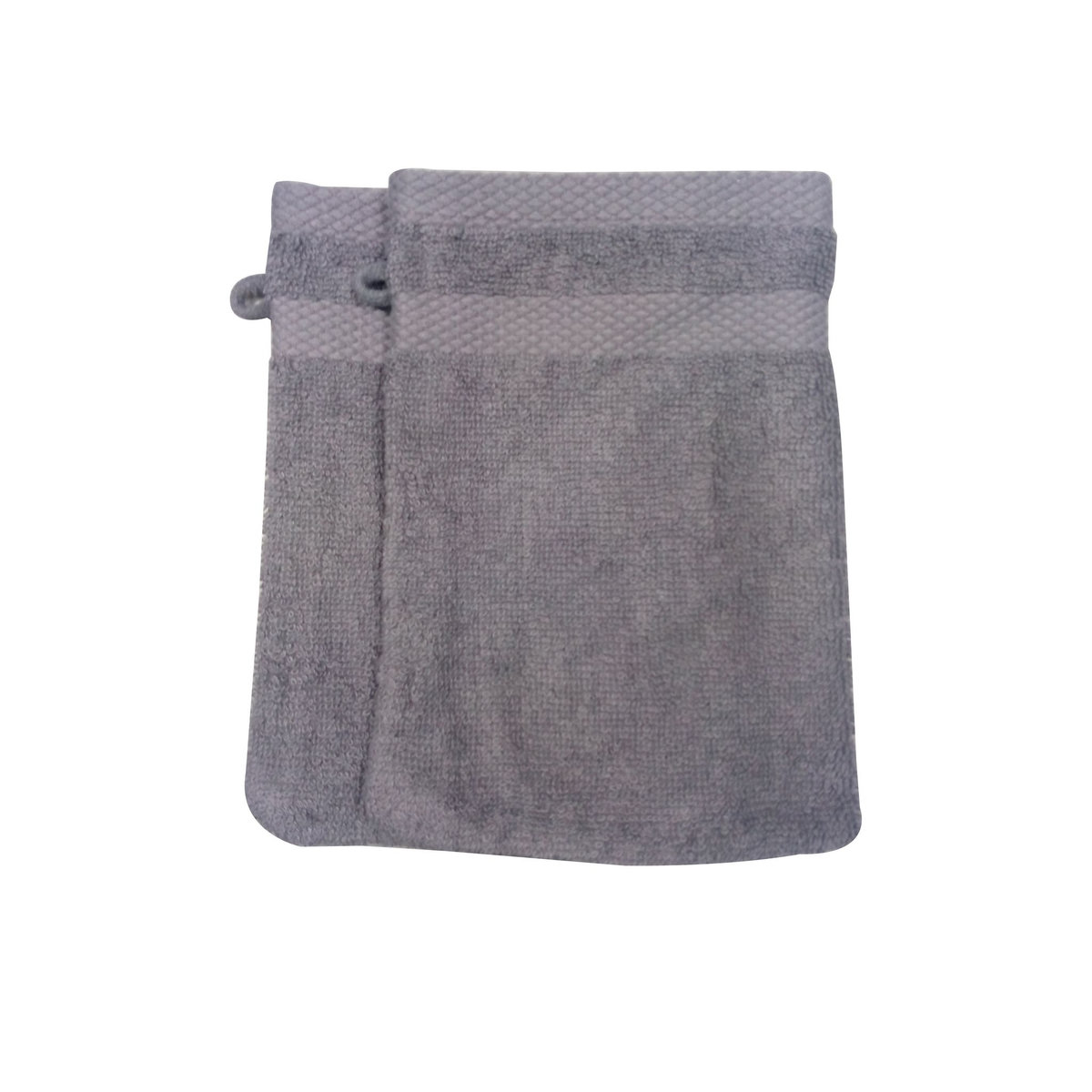 ACTUEL Lot 2 gants de toilette uni en coton tissé 500 g/m²