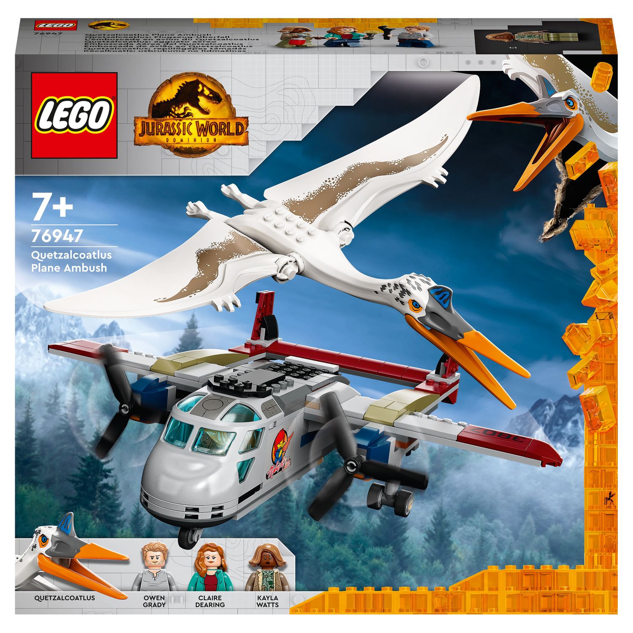 LEGO Jurassic World 76947 L&rsquo;Embuscade en Avion du Quetzalcoatlus, Dinosaure Jouet et Avion