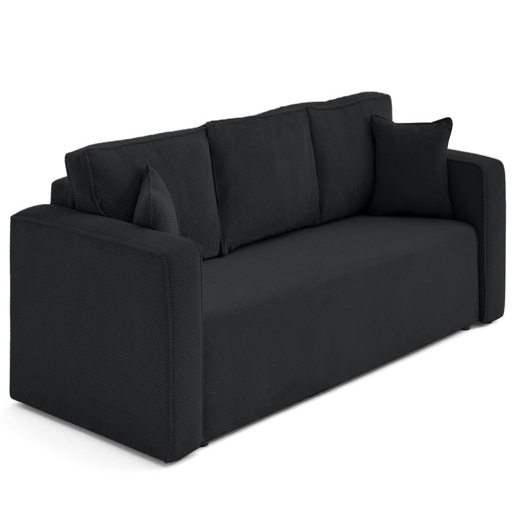 Voir la diapositive 4 : BEST MOBILIER Topaze - canapé droit 3 places convertible avec coffre en velours texturé