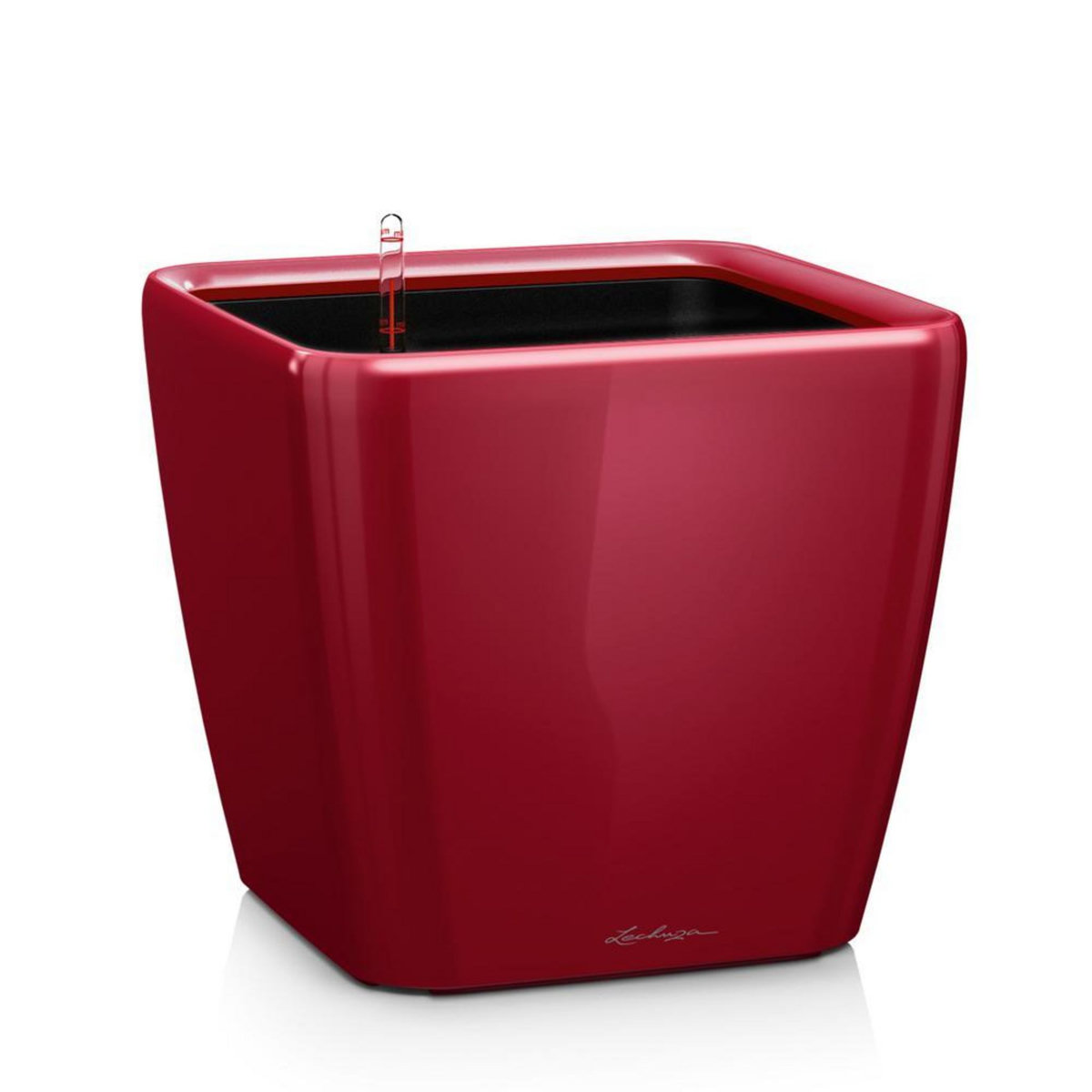 LECHUZA Pot Quadro Premium LS 50 - kit complet, rouge scarlet brillant 50 cm