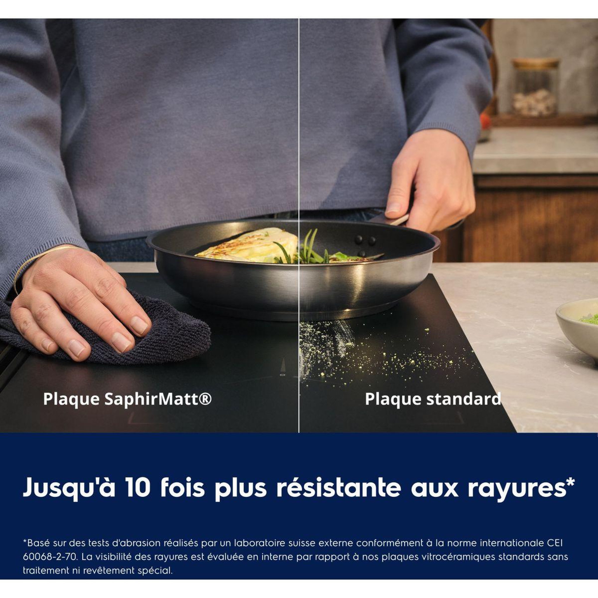 Voir la diapositive 3 : ELECTROLUX Plaque induction aspirante KCC73443CZ SaphirMatt - Hotte intégrée et Anti-rayures