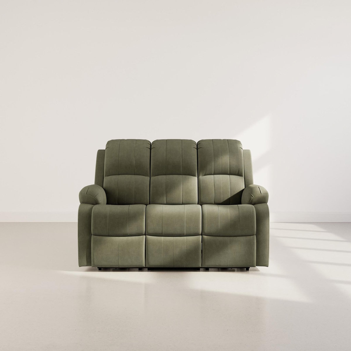 BEST MOBILIER Armand - canapé 3 places relax électrique en velours côtelé