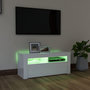 Voir la diapositive 4 : VIDAXL Meuble TV avec lumieres LED blanc brillant 90x35x40 cm