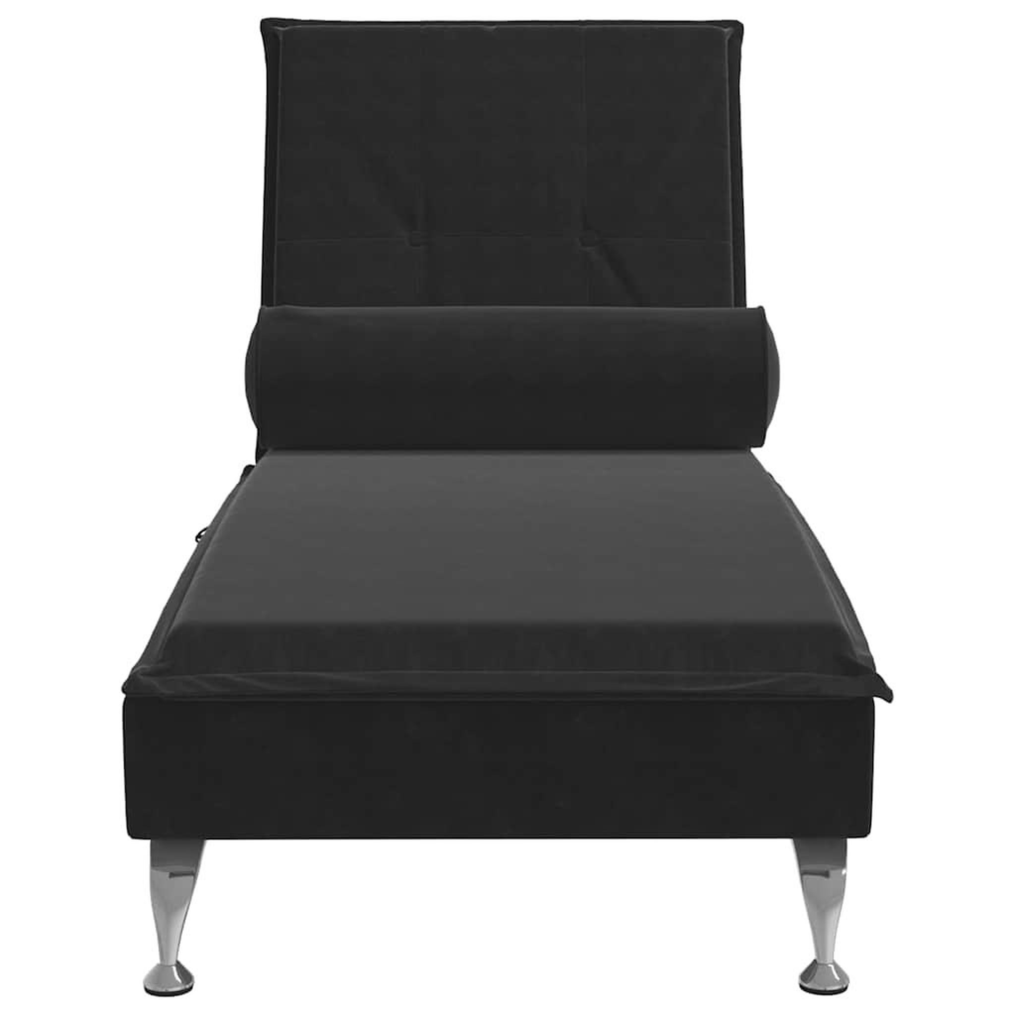 Voir la diapositive 4 : VIDAXL Chaise longue de massage avec traversin noir velours