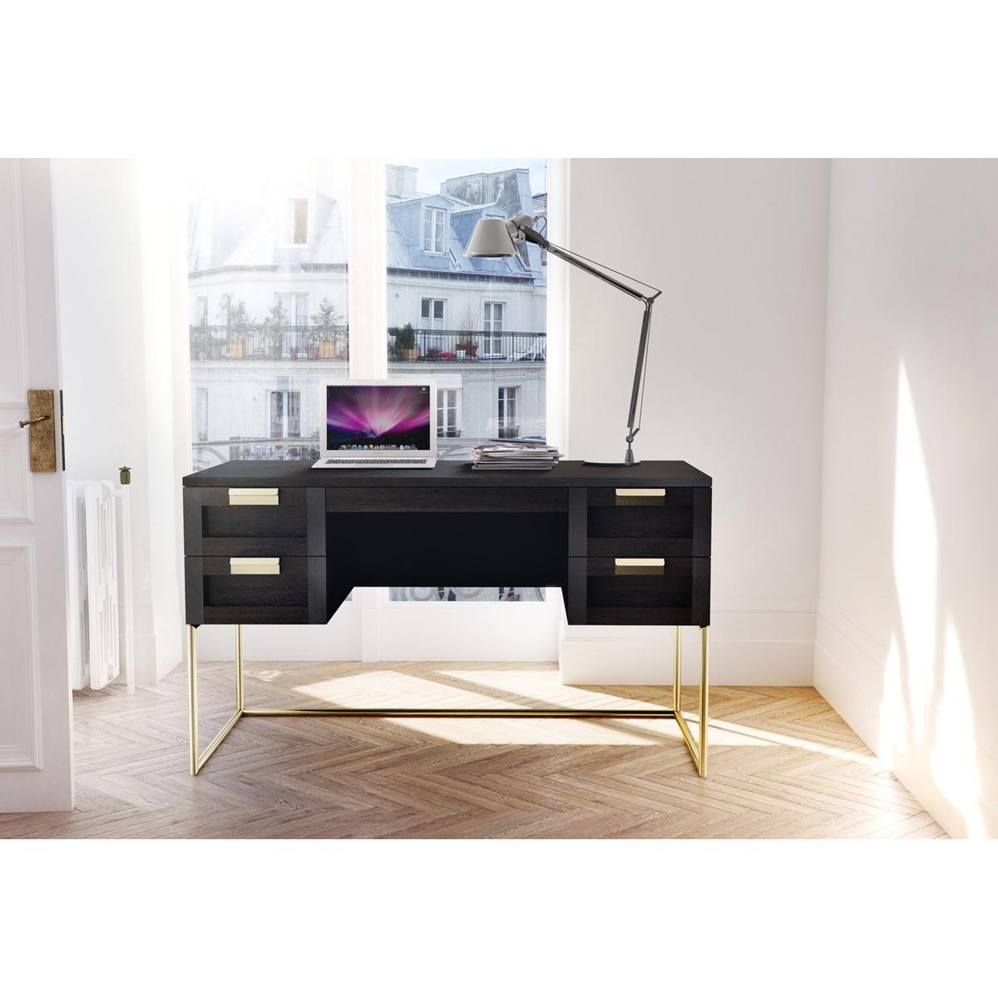 Voir la diapositive 5 : Paris Prix Bureau design  pimlico  130cm charbon