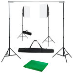 VIDAXL Kit de studio photo avec boîtes a lumiere et toile de fond