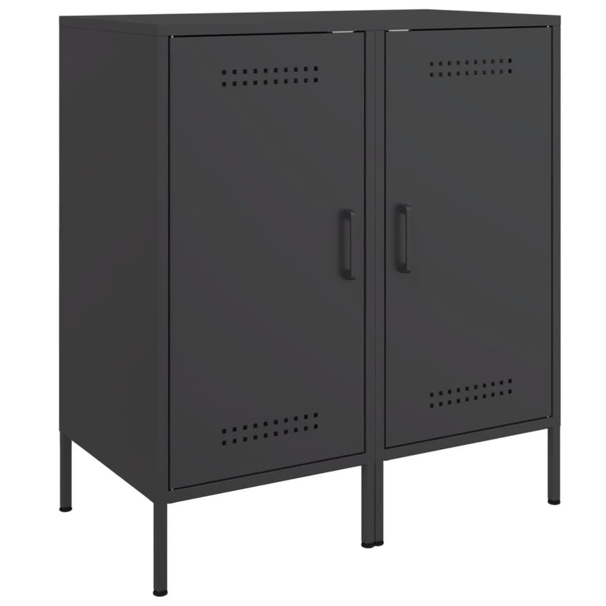 Voir la diapositive 2 : VIDAXL Buffets 2 pcs noir 36x39x79 cm acier