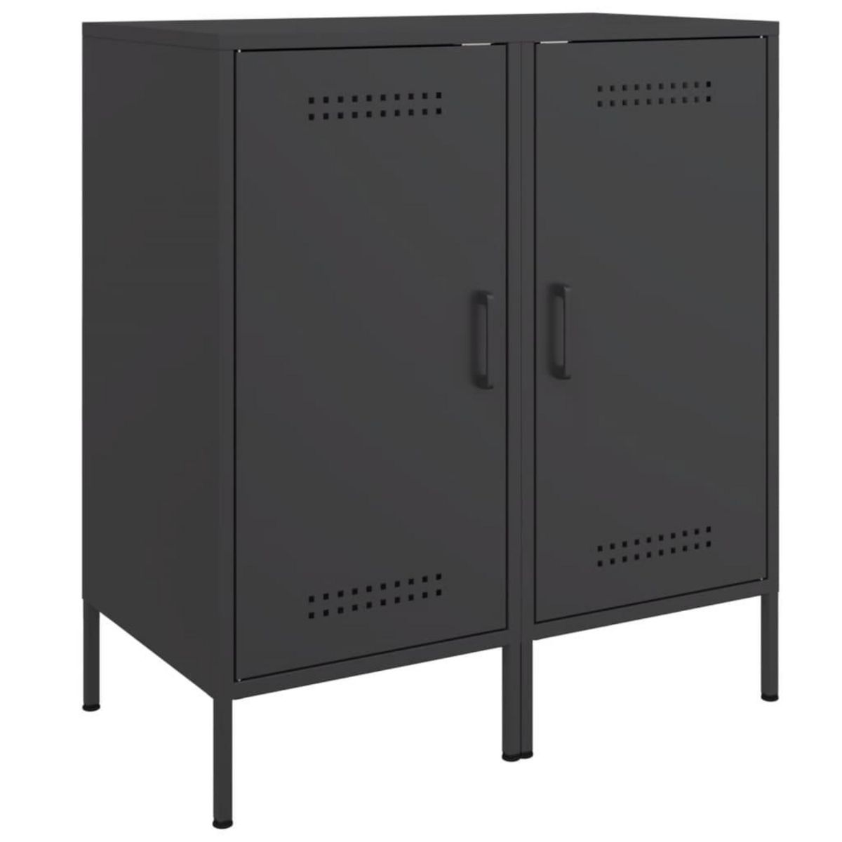 VIDAXL Buffets 2 pcs noir 36x39x79 cm acier