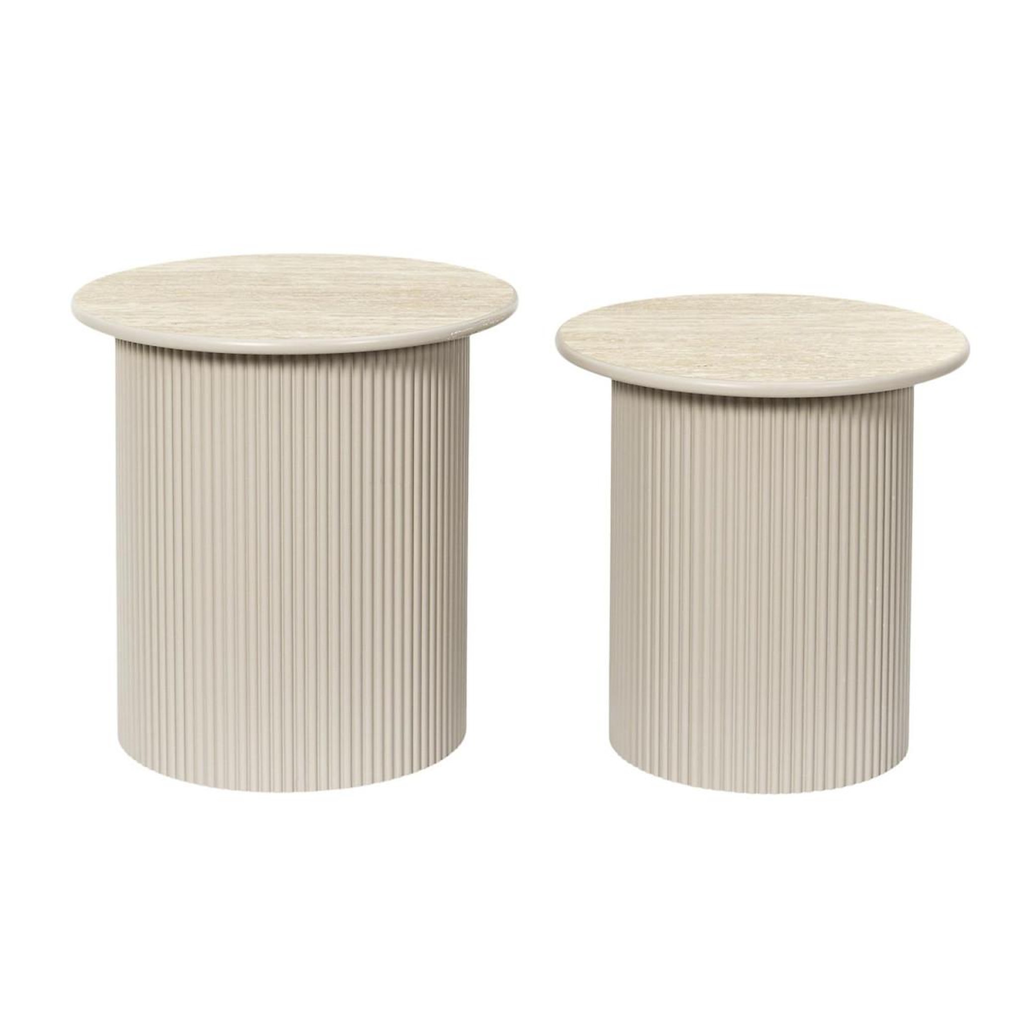 The Home Deco Factory Lot de 2 Tables d'Appoint  Terra Nova  38cm Beige