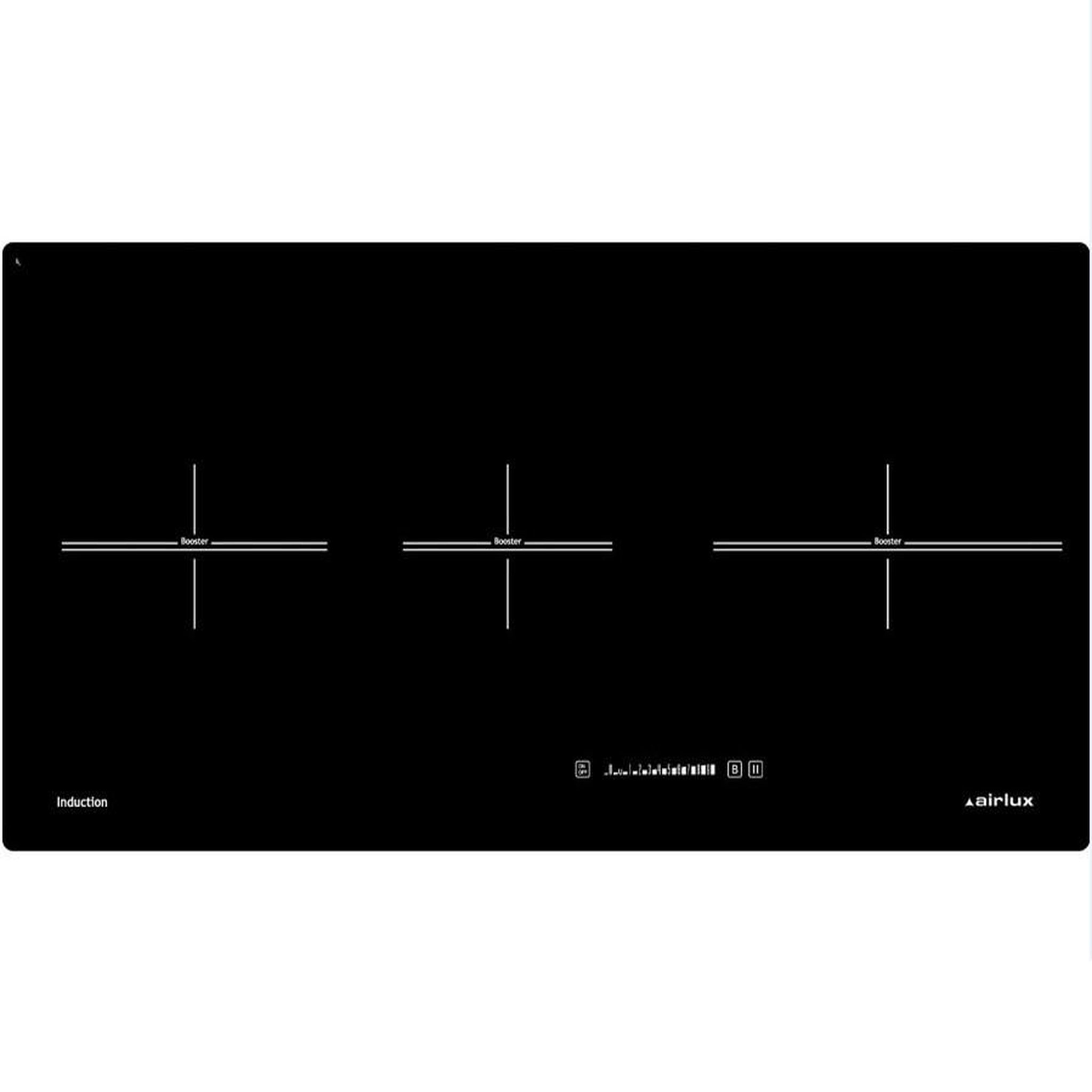Airlux Table de cuisson à induction 78cm 3 feux 6700w noir - ATI83BK