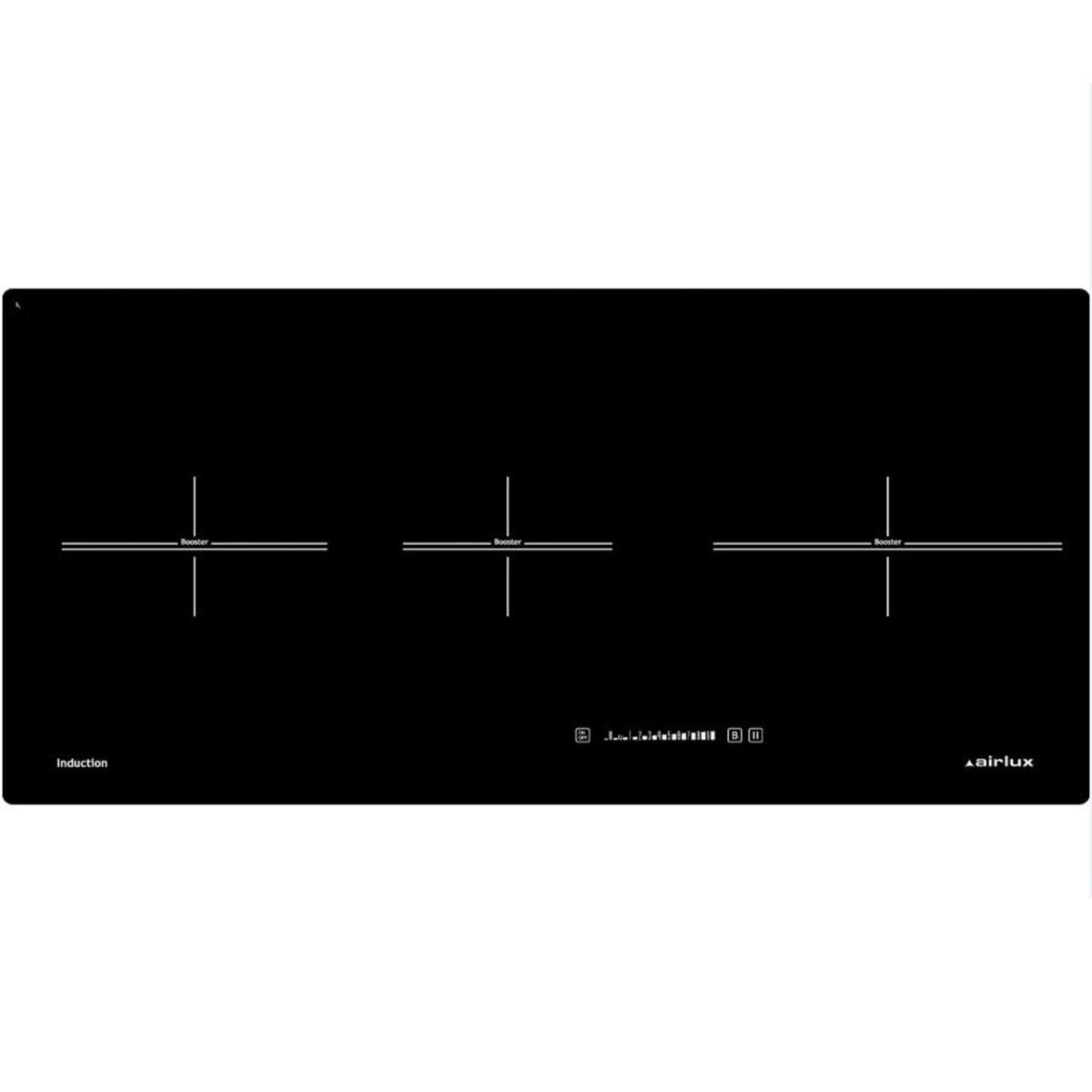 Airlux Table de cuisson à induction 78cm 3 feux 6700w noir - ati83bk