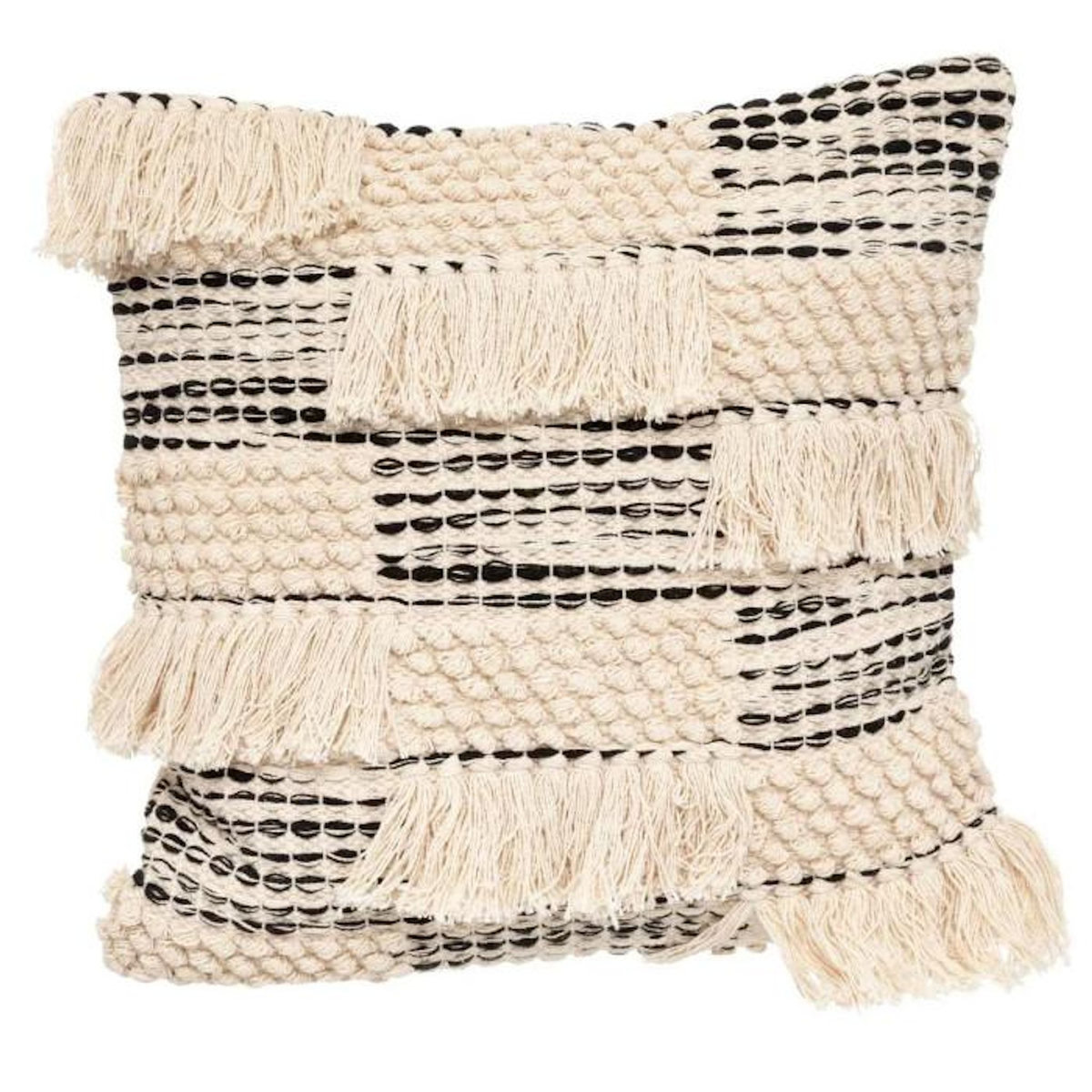 ATMOSPHERA Coussin Déco 3D  Nœud  45x45cm Noir & Blanc