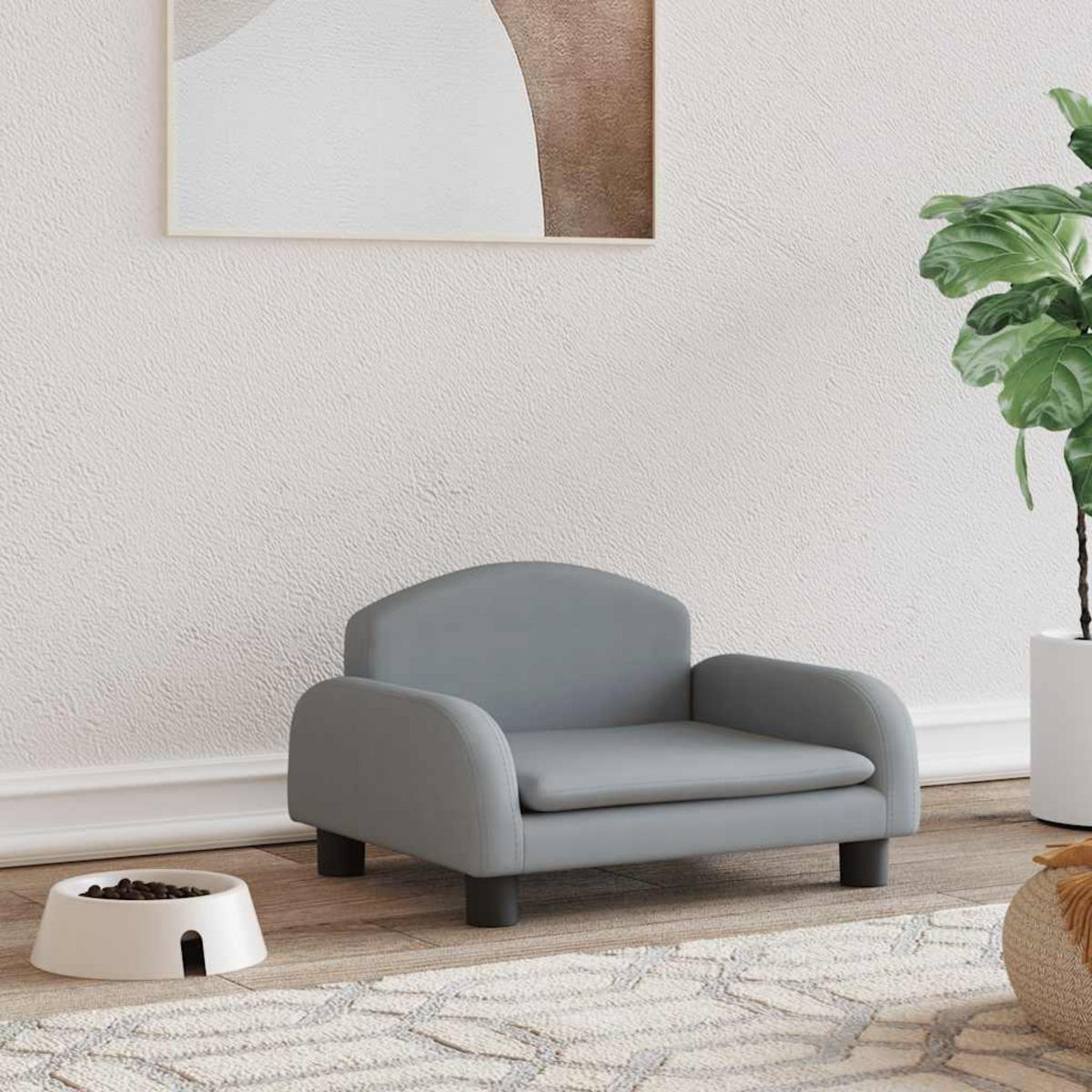 VIDAXL Lit pour chien gris clair 50x40x30 cm tissu