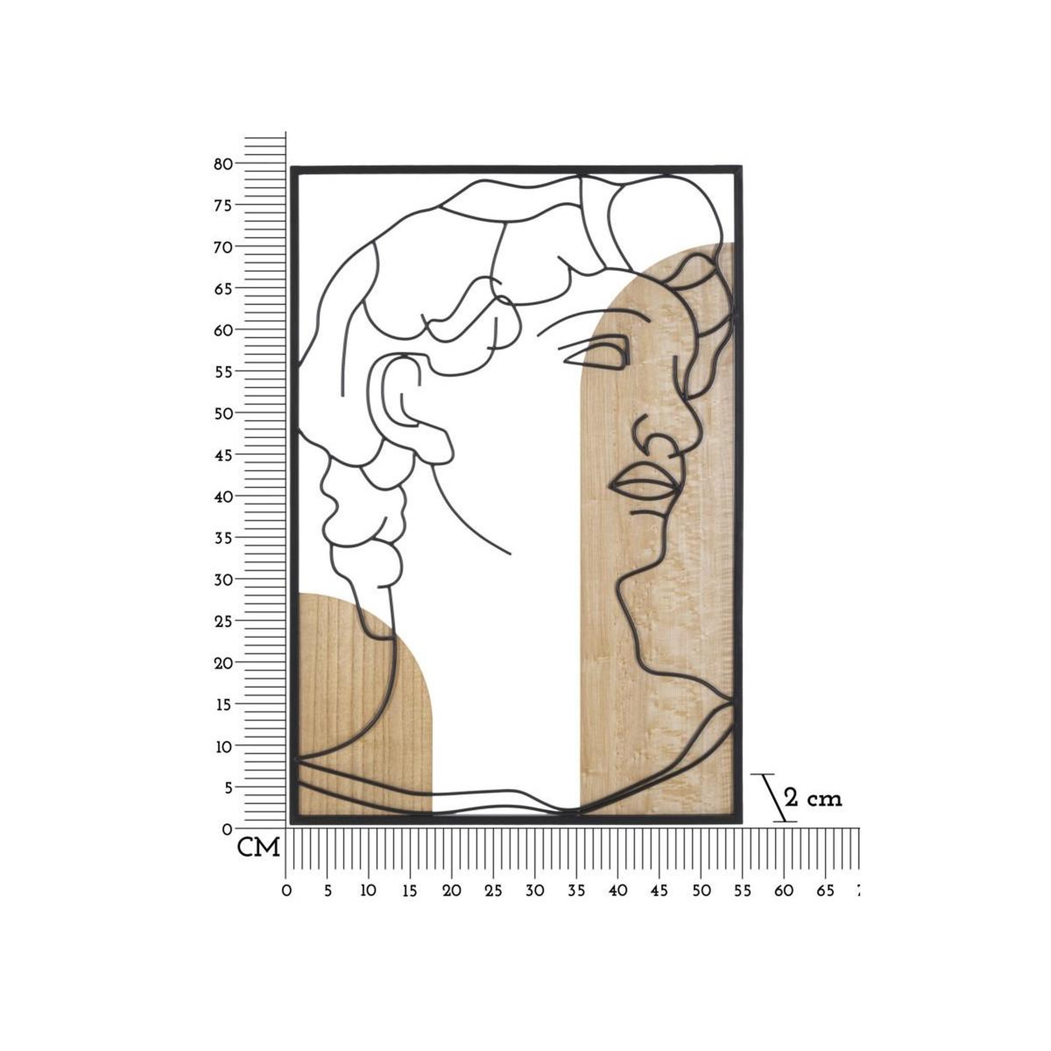 Voir la diapositive 6 : Paris Prix Décoration murale encadrée  david profil  80cm naturel & noir