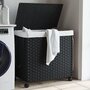 Voir la diapositive 1 : VIDAXL Panier a linge avec roulettes noir 60x35x60,5 cm resine tressee