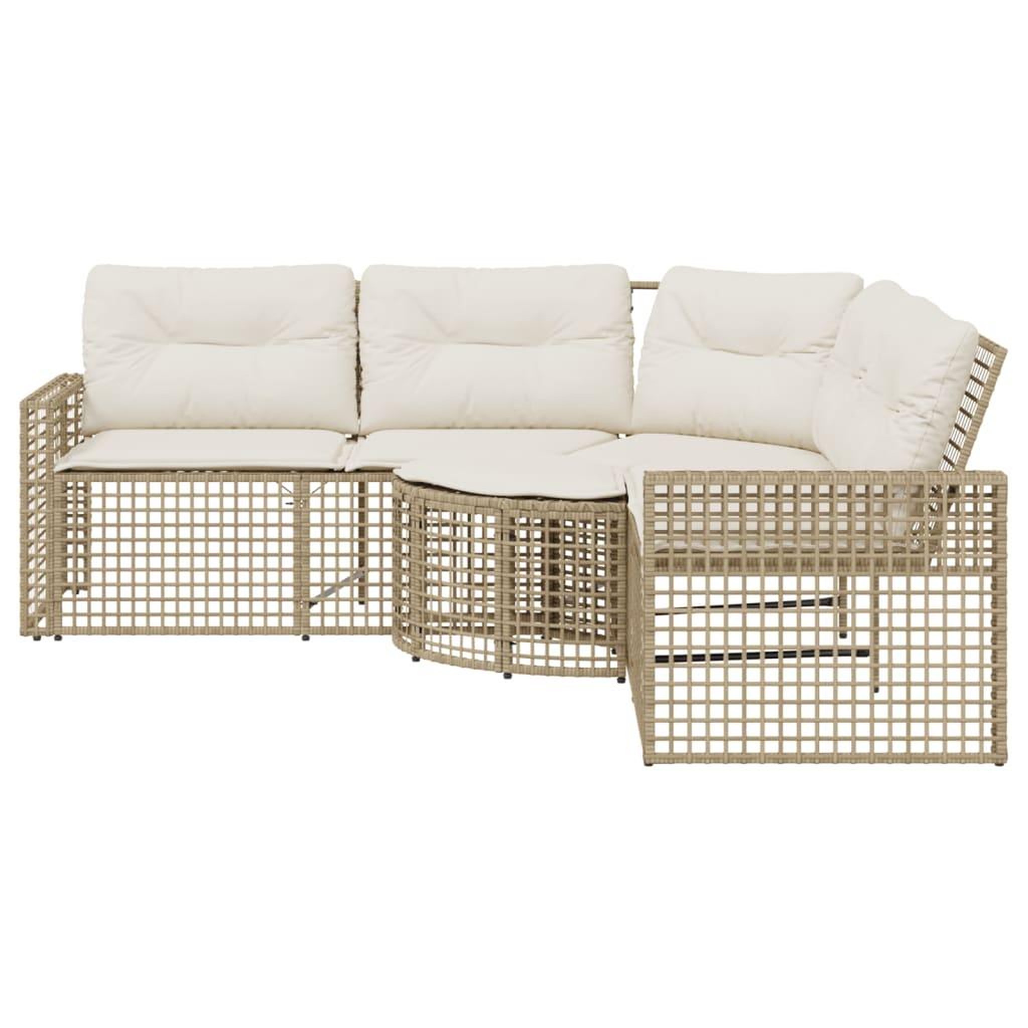 Voir la diapositive 3 : VIDAXL Canape de jardin et coussins et repose-pied en forme de L rotin
