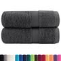 Voir la diapositive 2 : VIDAXL Serviettes de visage de qualité sup. SOLUND 2 pcs anthracite