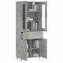 Voir la diapositive 4 : VIDAXL Buffet haut Gris beton 69,5x34x180 cm Bois d'ingenierie