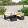 Voir la diapositive 1 : VIDAXL Salon de jardin 7 pcs avec coussins noir resine tressee