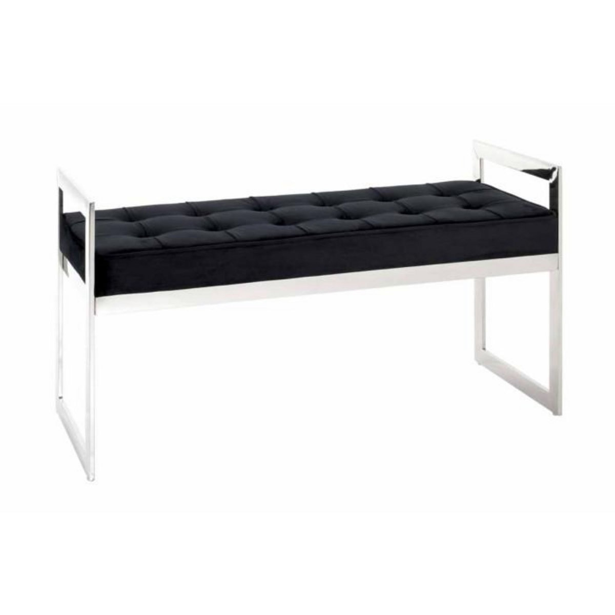 Paris Prix Banc Design en Velours  Noja  100cm Noir
