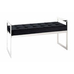 Paris Prix Banc Design en Velours  Noja  100cm Noir