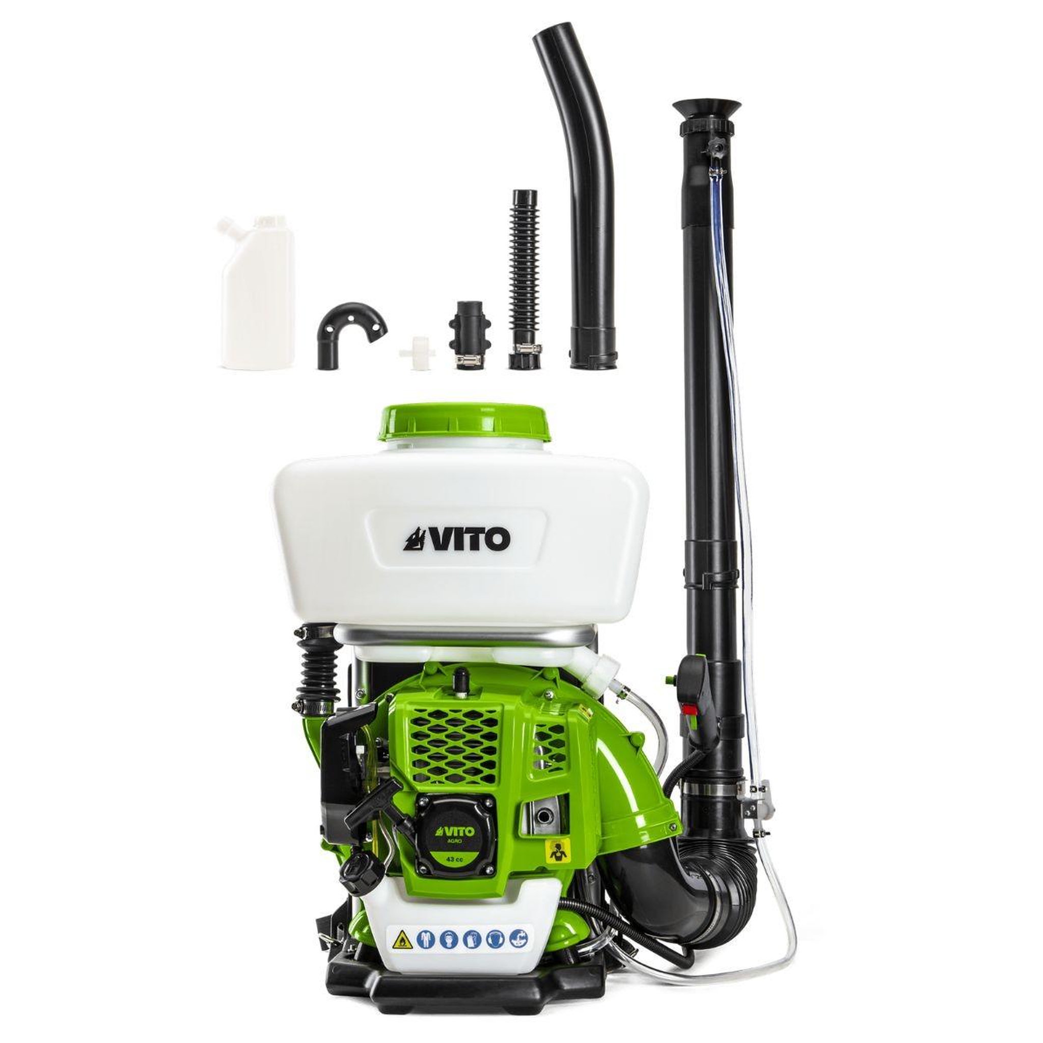 VITO Pulvérisateur thermique atomiseur 14l - 2t 43 cc - pulvérisateur poudres & liquides portée 12m - jardinage, agriculture vito