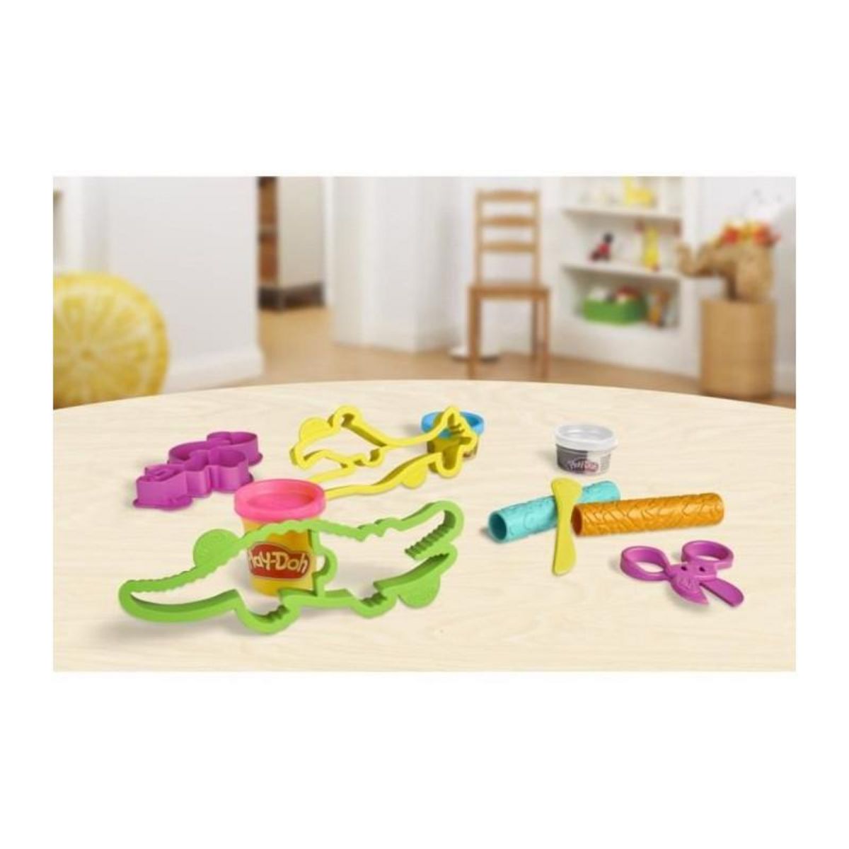 HASBRO Play-Doh coffret Safari, loisir créatif de pâte a modeler pour enfants sur le theme des animaux, jouets pour enfants, des 3 a