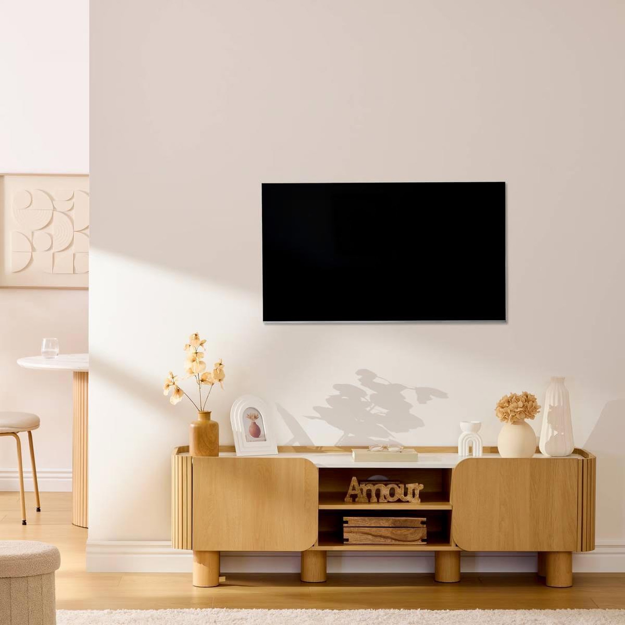 Voir la diapositive 4 : ATMOSPHERA Meuble tv 2 portes  homelya  160cm naturel