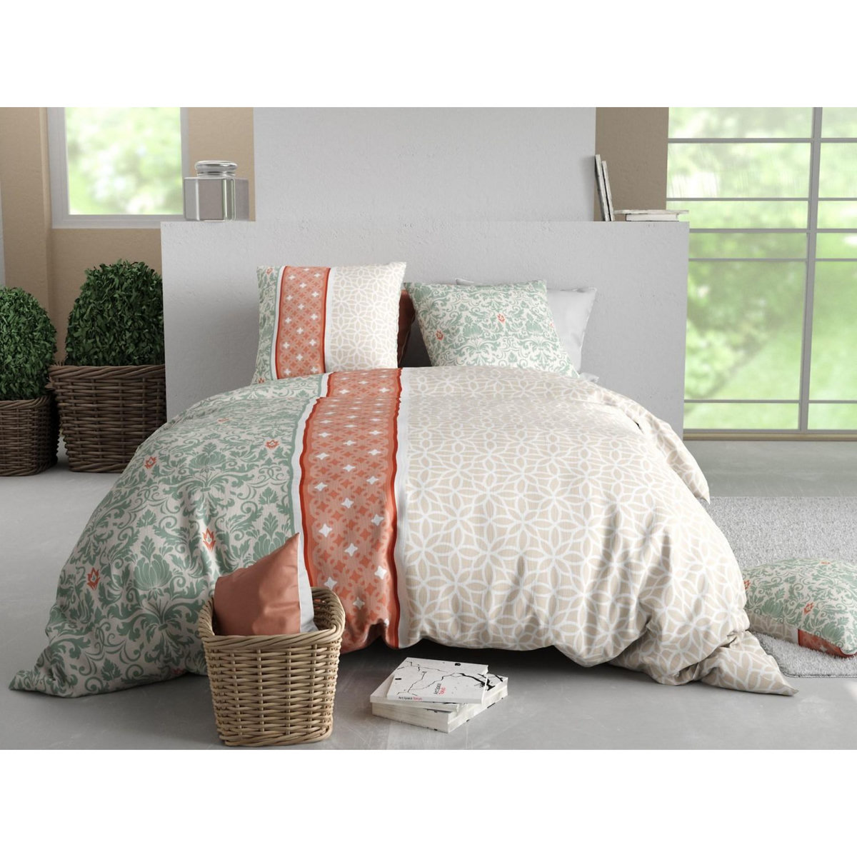 ATELIER DU COTON Parure housse de couette 100% coton 57fils prana
