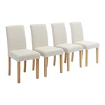 SWEEEK Lot de 4 chaises RITA revêtement bouclette pieds en bois d'hévéa