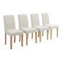 Voir la diapositive 1 : SWEEEK Lot de 4 chaises RITA revêtement bouclette pieds en bois d'hévéa