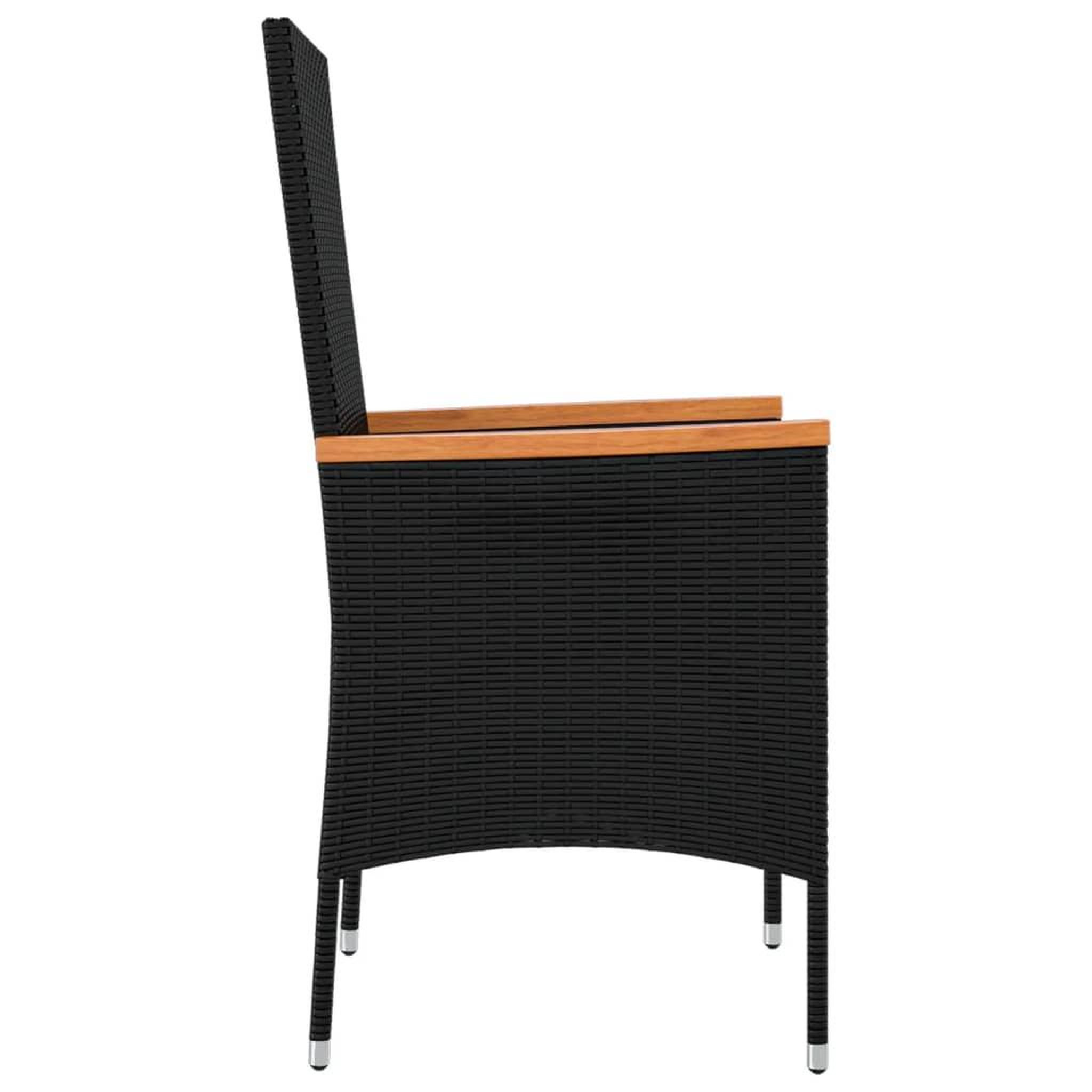 Voir la diapositive 5 : VIDAXL Chaises de jardin lot de 2 avec coussins Resine tressee Noir