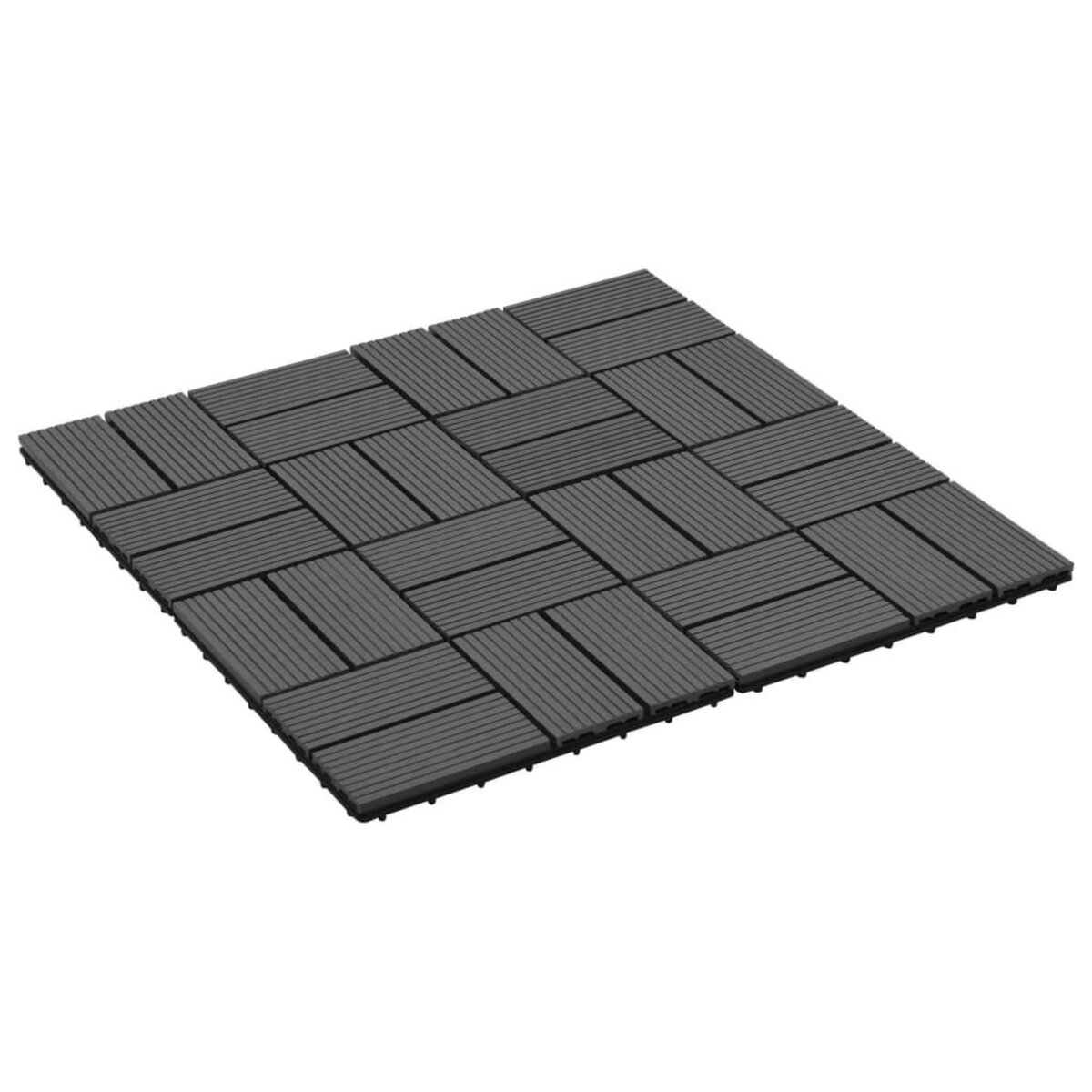 VIDAXL Carreau de terrasse 11 pcs WPC 30 x 30 cm 1 m^2 Noir