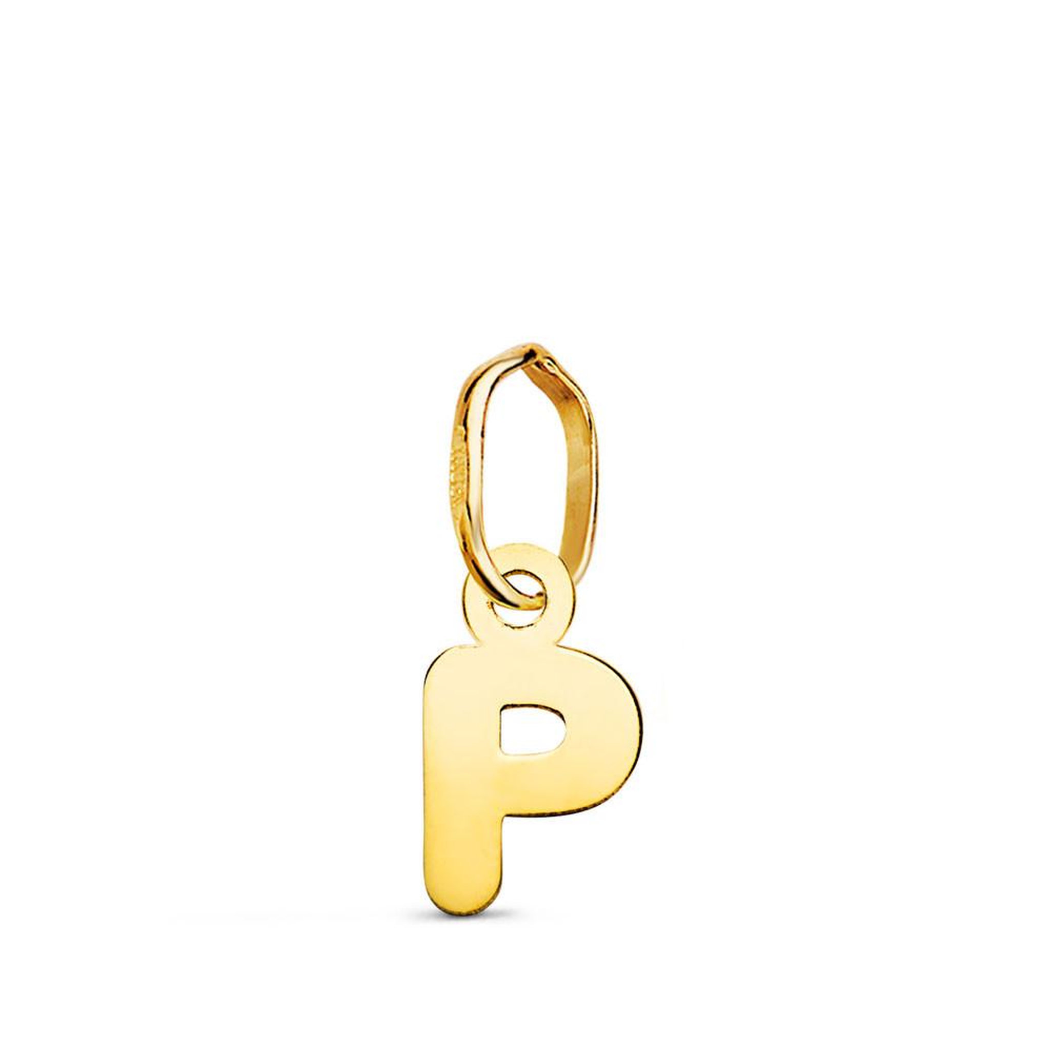 L'ATELIER D'AZUR Pendentif Or 18 Carats 750 Jaune - Initiale Lettre  P  - Chaine Offerte