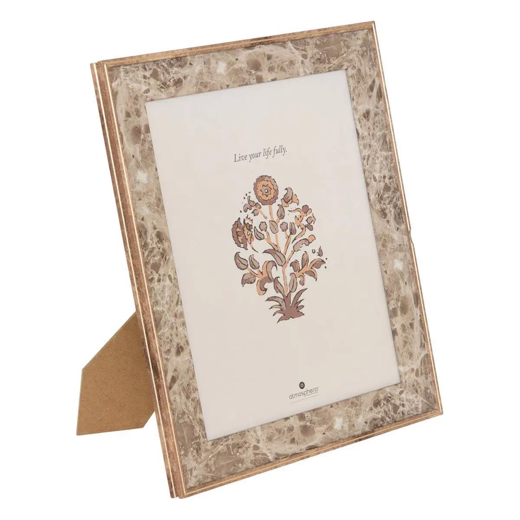 ATMOSPHERA Cadre photo effet marbre  mable  20x25cm marron