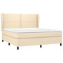 Voir la diapositive 3 : VIDAXL Sommier a lattes de lit avec matelas Creme 180x200 cm Tissu