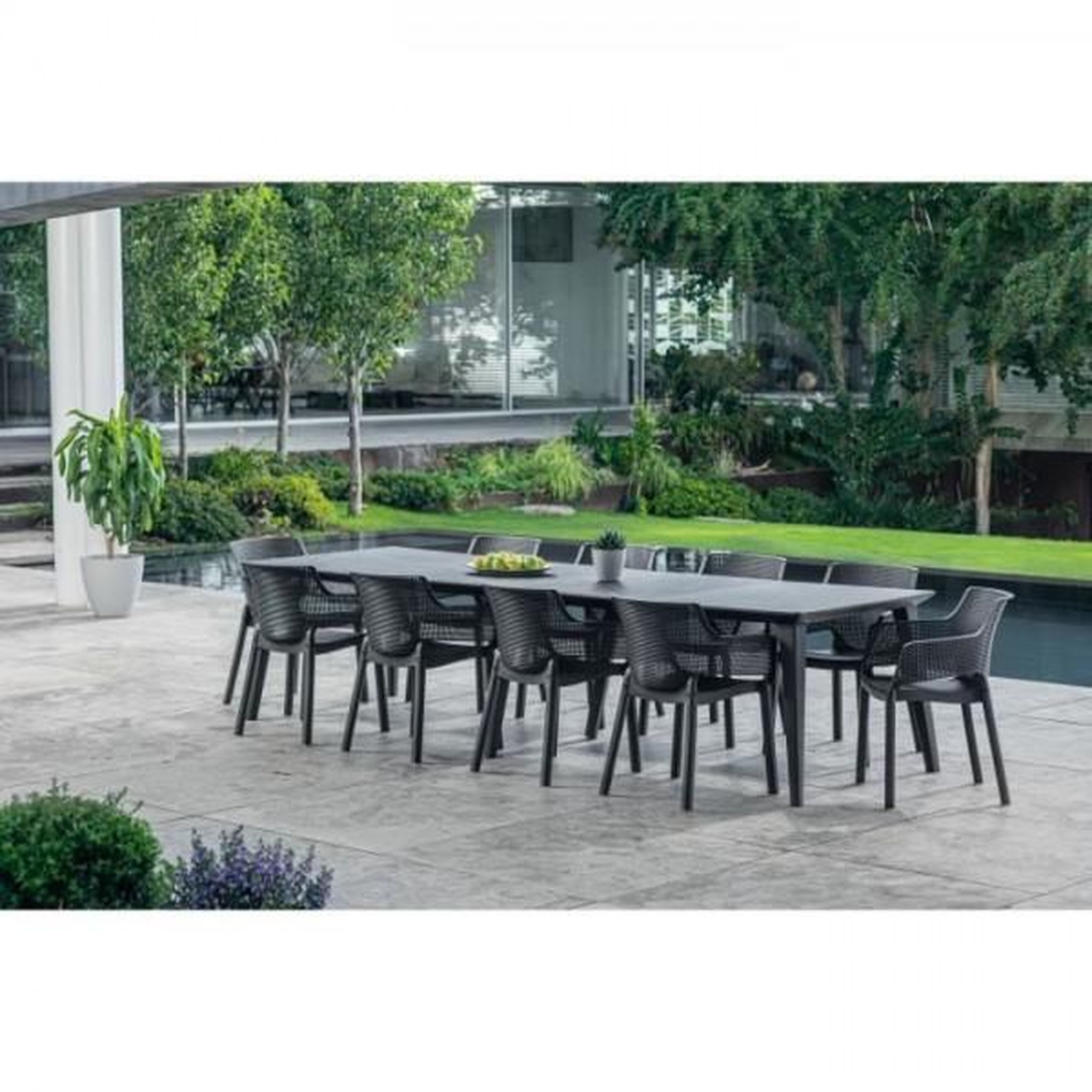 Voir la diapositive 2 : Keter Lot de 6 fauteuils de jardin - Allibert by KETER - ELISA - En résine - Coloris : gris graphite