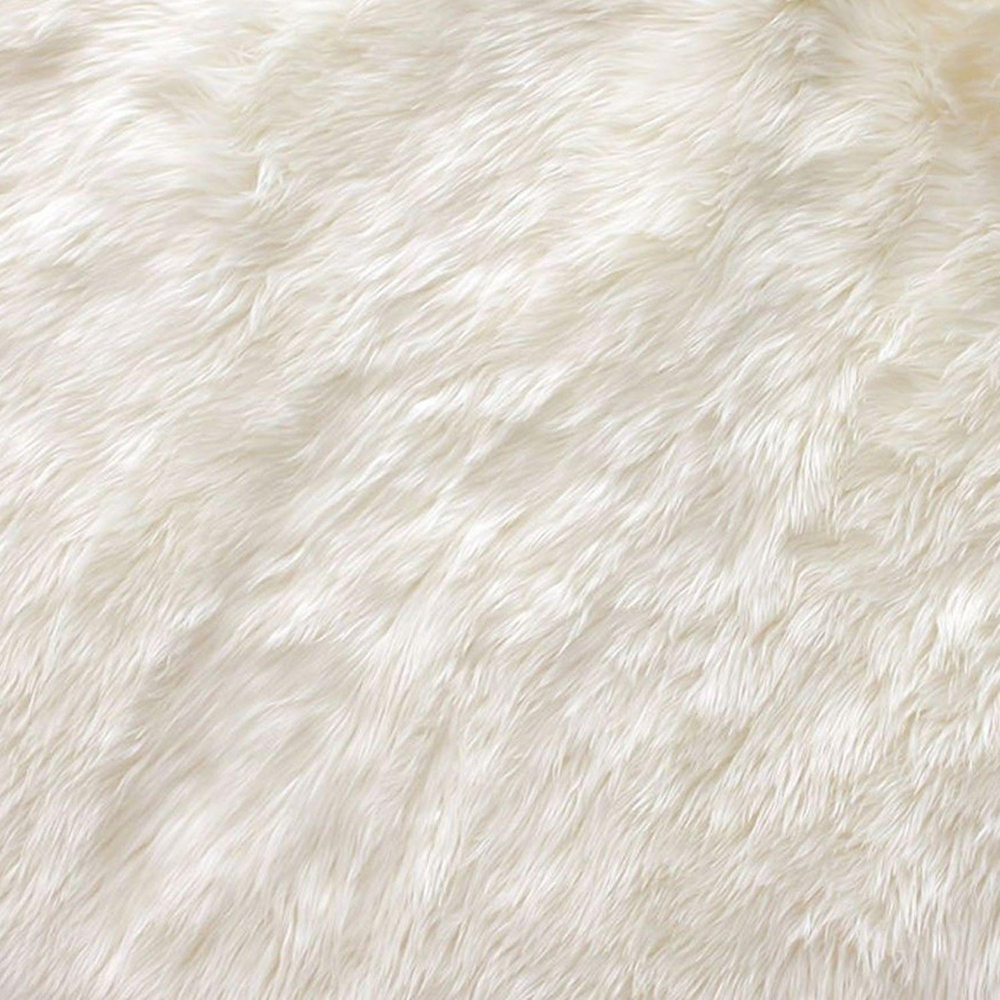 Voir la diapositive 3 : The Home Deco Factory Tapis rond imitiation fourrure cocooning - diam. 115 cm - blanc ecru