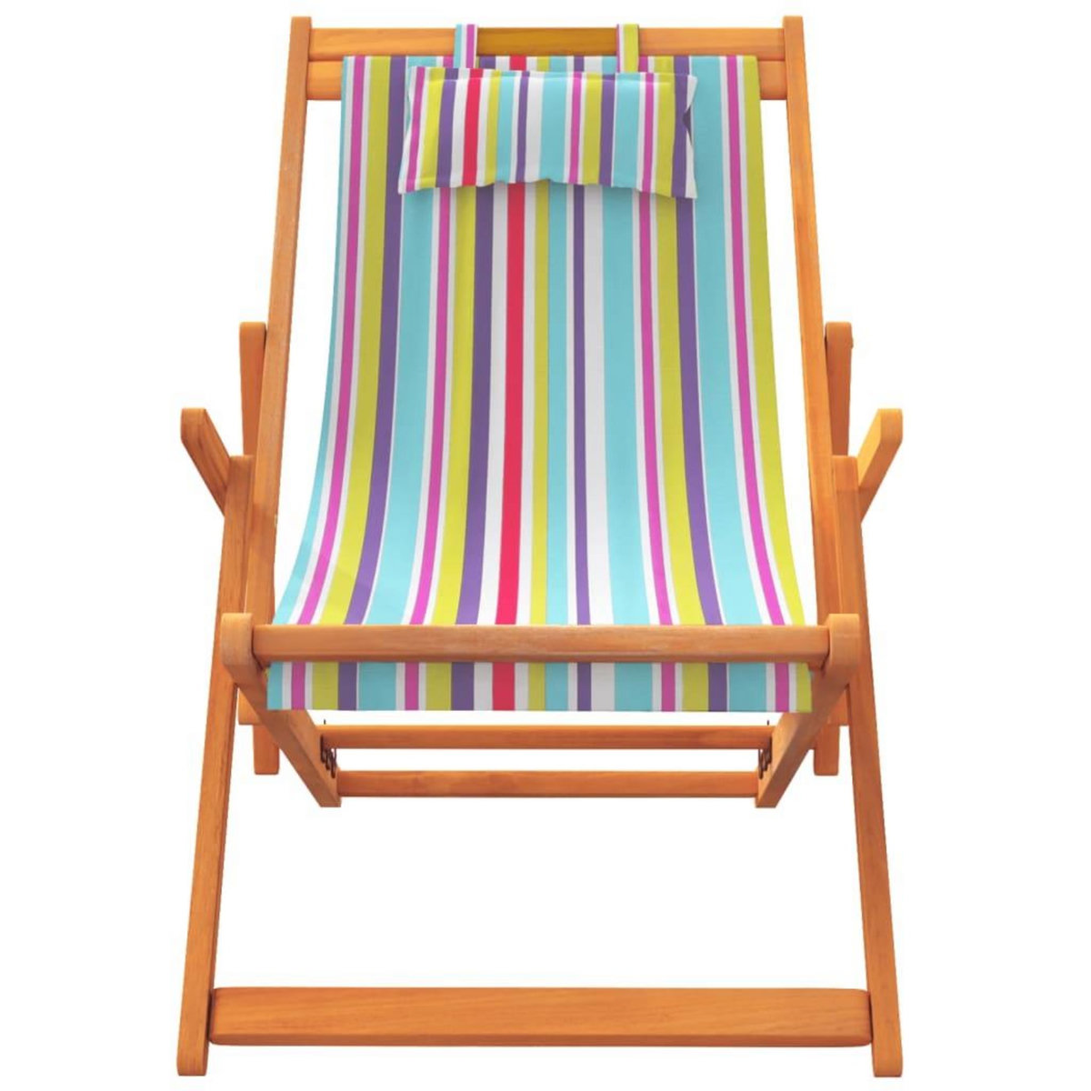 VIDAXL Chaises de plage pliables lot de 2 multicolore tissu