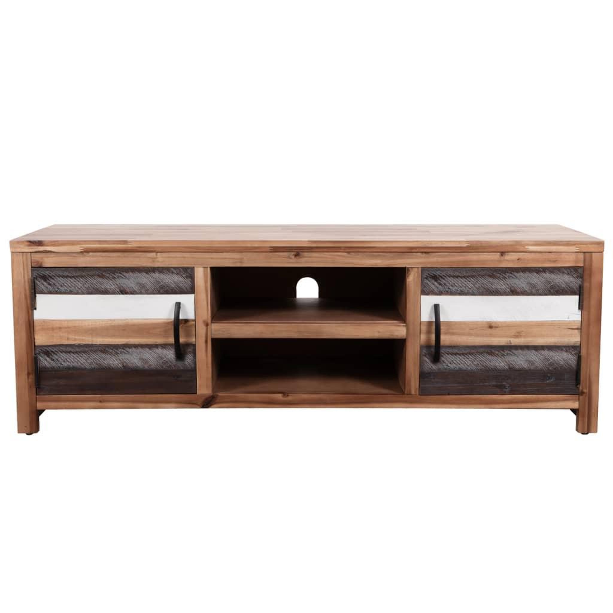 Voir la diapositive 2 : VIDAXL Meuble TV bois massif d'acacia 120 x 35 x 40 cm