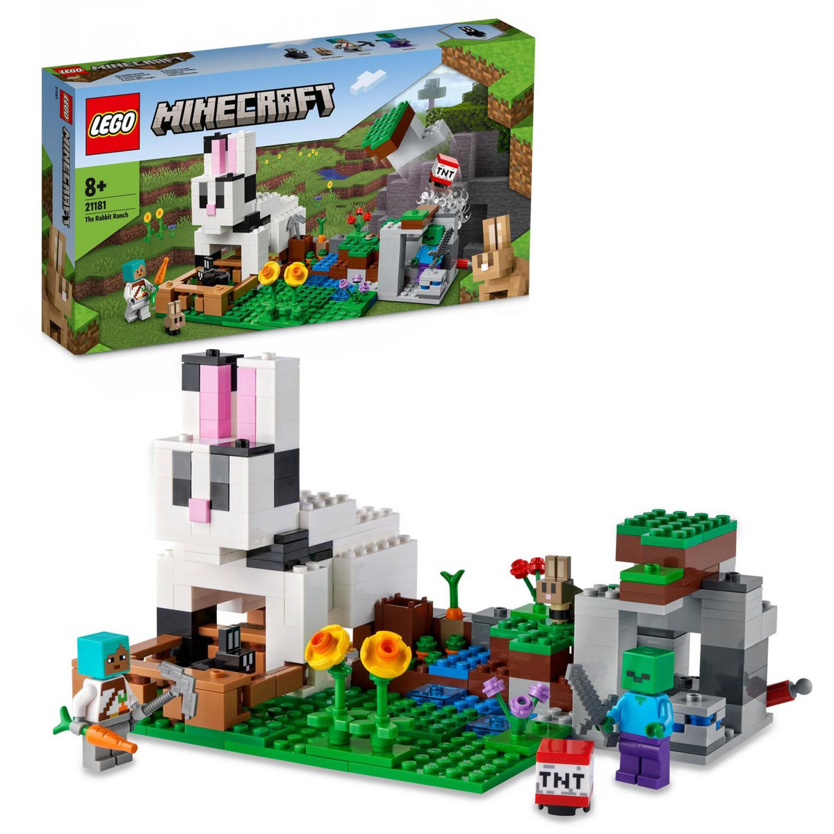 LEGO Minecraft 21181 - Le Ranch Lapin Set de Construction Maison, Ferme avec Animaux