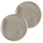 HABITABLE Lot de 2 sets de tables ronds en jute ALAGO. Coloris disponibles : Gris