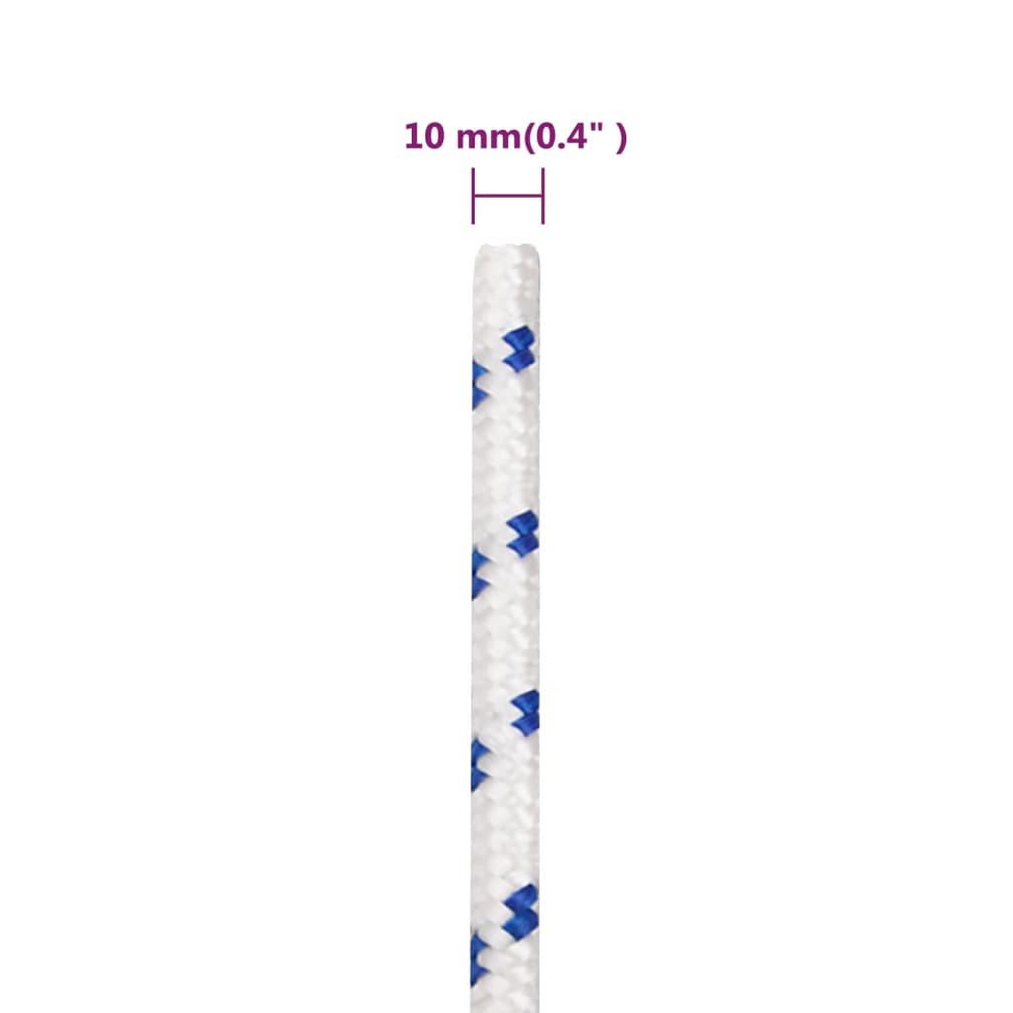 Voir la diapositive 6 : VIDAXL Corde de bateau Blanc 10 mm 25 m Polypropylene