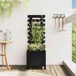 VIDAXL Jardiniere avec support noir 39x39,5x114 cm bois de pin massif