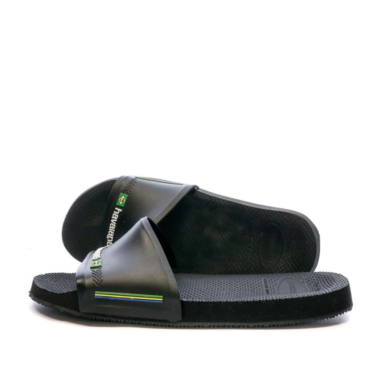 HAVAIANAS Claquettes Noir Homme Havaianas Slide Brasil pas cher