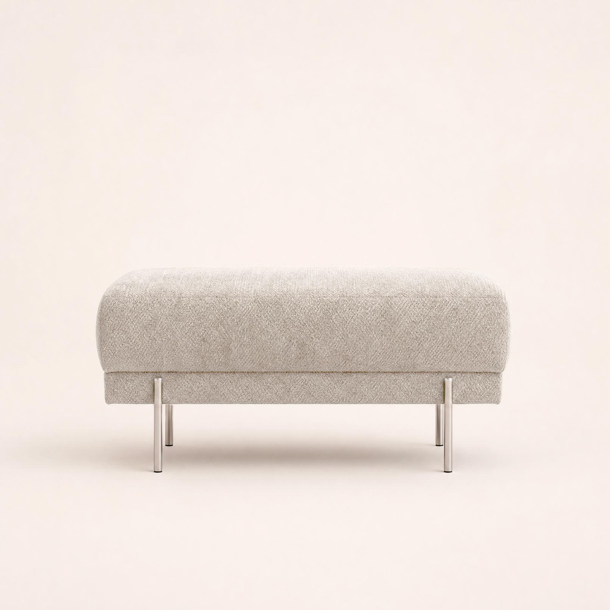 Voir la diapositive 4 : BEST MOBILIER Gabin - pouf en velours texturé