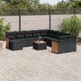 Voir la diapositive 1 : VIDAXL Salon de jardin 12 pcs avec coussins noir resine tressee